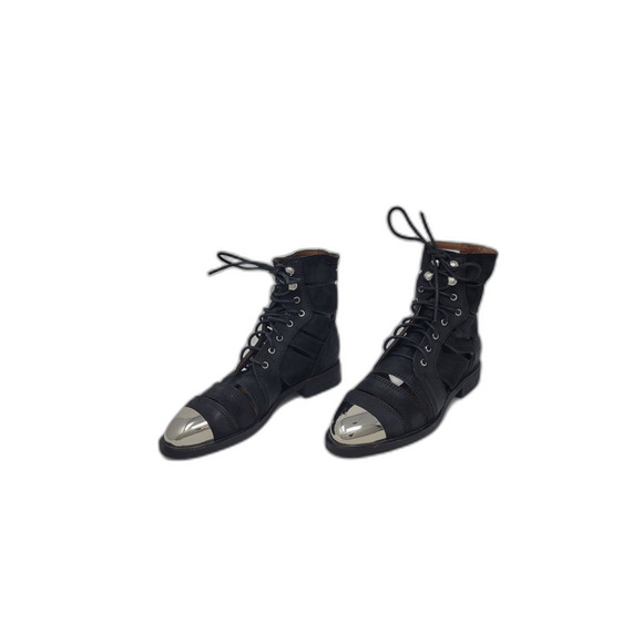 Jeffrey Campbell Slashd Cap Black Chrome Sandal Boots - Picture 5 of 9
